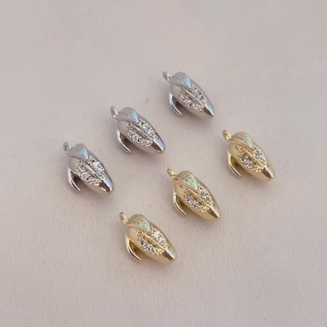 3pcs Seashell Shaped Synthetic Zirconia Copper Pendant Set